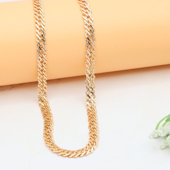 "Bold Rose Gold Necklace in Chunky Link Design, XPNL0338 - Picture 1 of 12